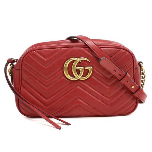 Gucci Handbags - GUCCI Red GG Marmont Shoulder Bag